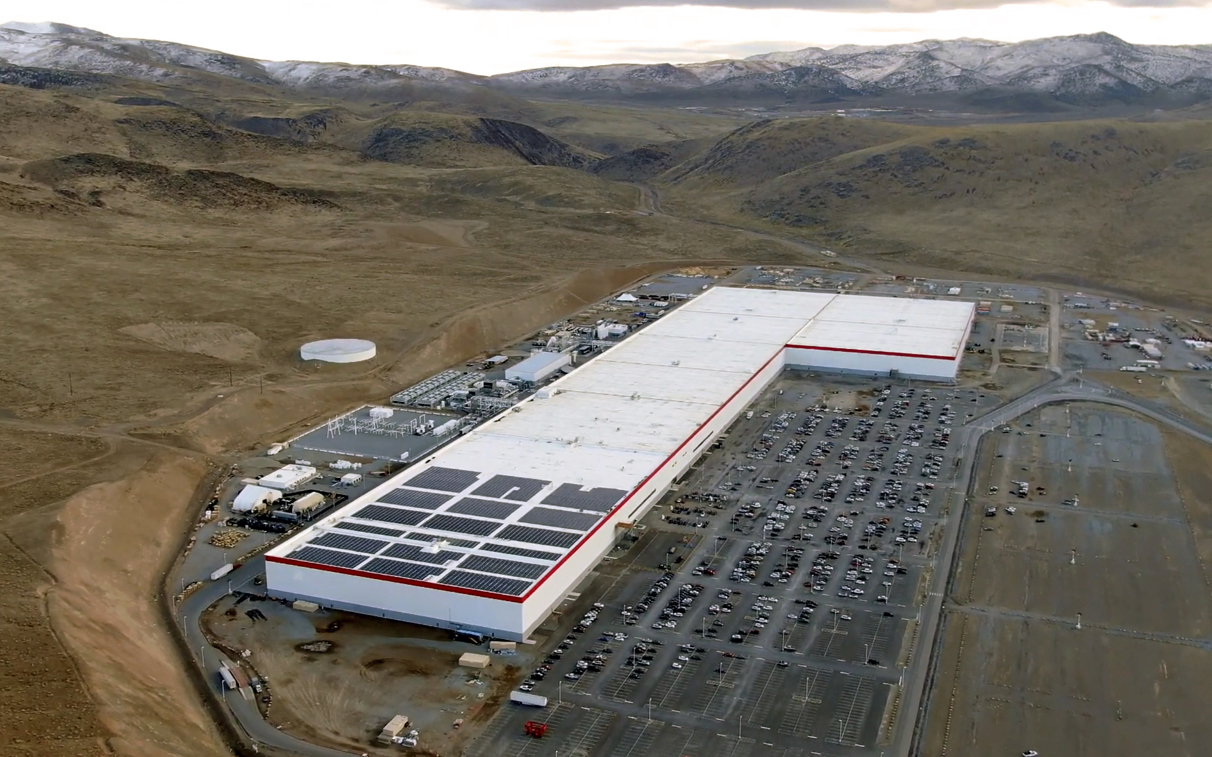 Tesla Giga Nevada Aerial View